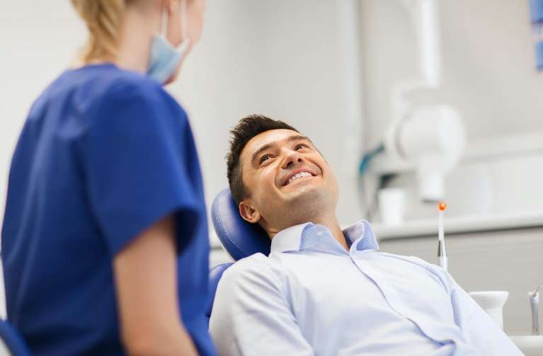 man in a dental exam room in brandon fl